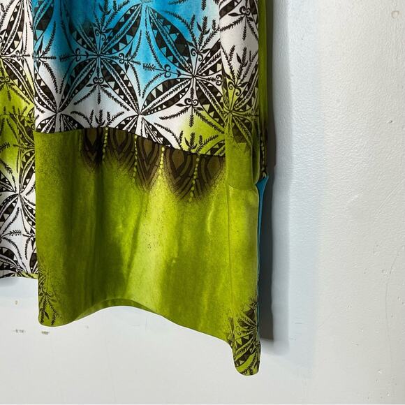 SUSHI FLOWERS Multicolored Patterned Sleeveless Tunic Top Size Large - Picture 2 of 7